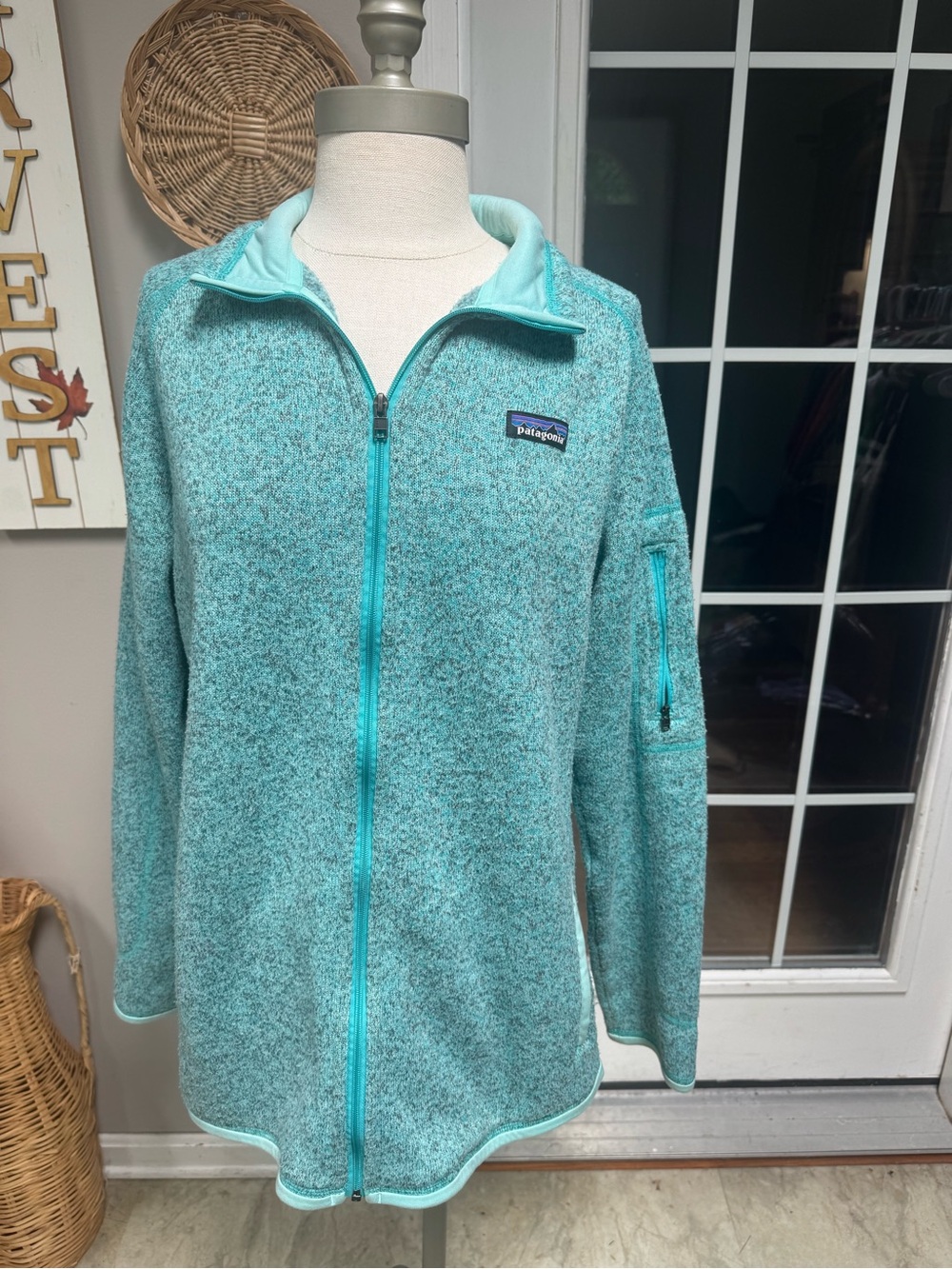 Patagonia Bend Blue Better Sweater Full Zip Fleece Jacket Size XL